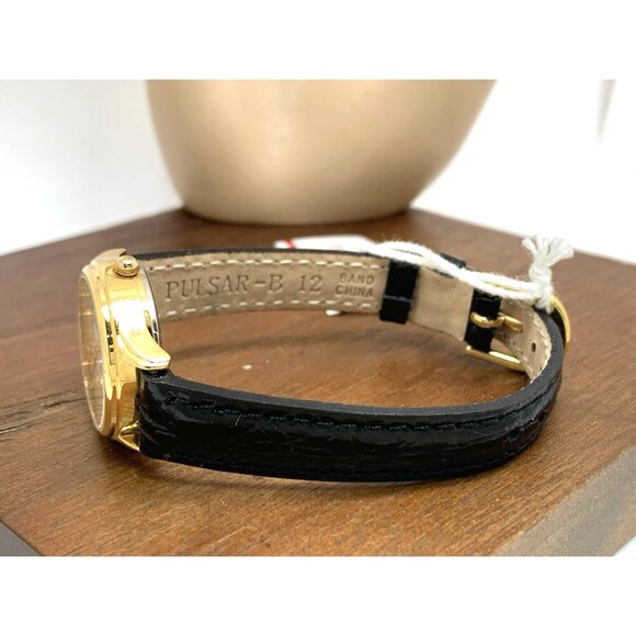 Pulsar Women's Watch VX83-X002 Vintage Quartz White Dial Day Date Black Leather - Picture 8 of 13